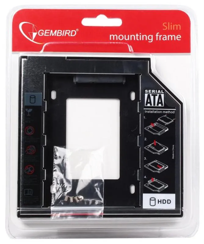 Адаптер HDD 2,5" для ноутбука в відсік CD-ROM Gembird MF-95-01 (9.5 мм) - мініатюра 6