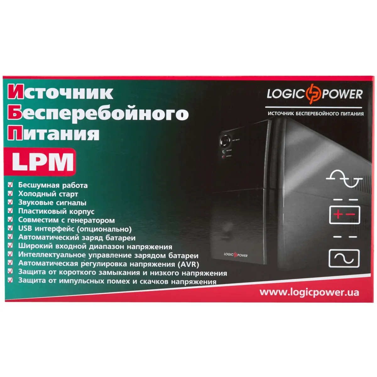 Джерело безперебійного живлення LogicPower LPM-625VA-P - мініатюра 4