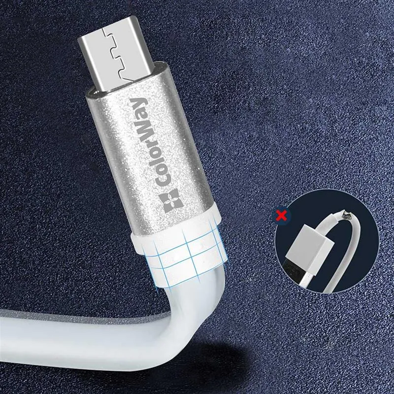 Кабель ColorWay USB - micro USB (M/M), 0.25 м, White (CW-CBUM-MUM25W) - мініатюра 6