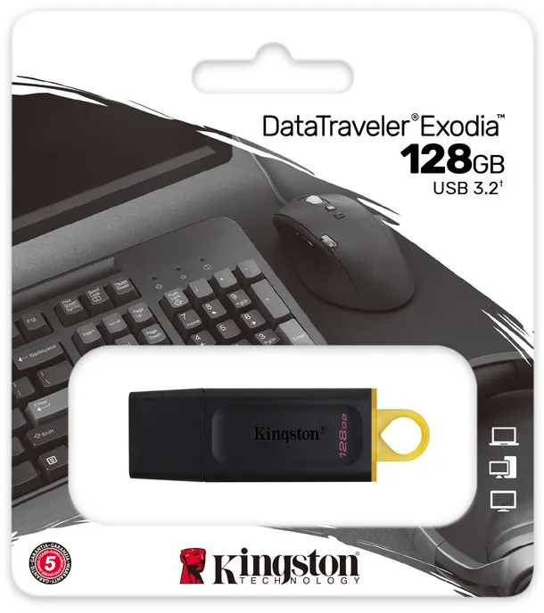 USB флеш накопичувач Kingston 128GB DT Exodia Black/Yellow USB 3.2 (DTX/128GB) - мініатюра 6