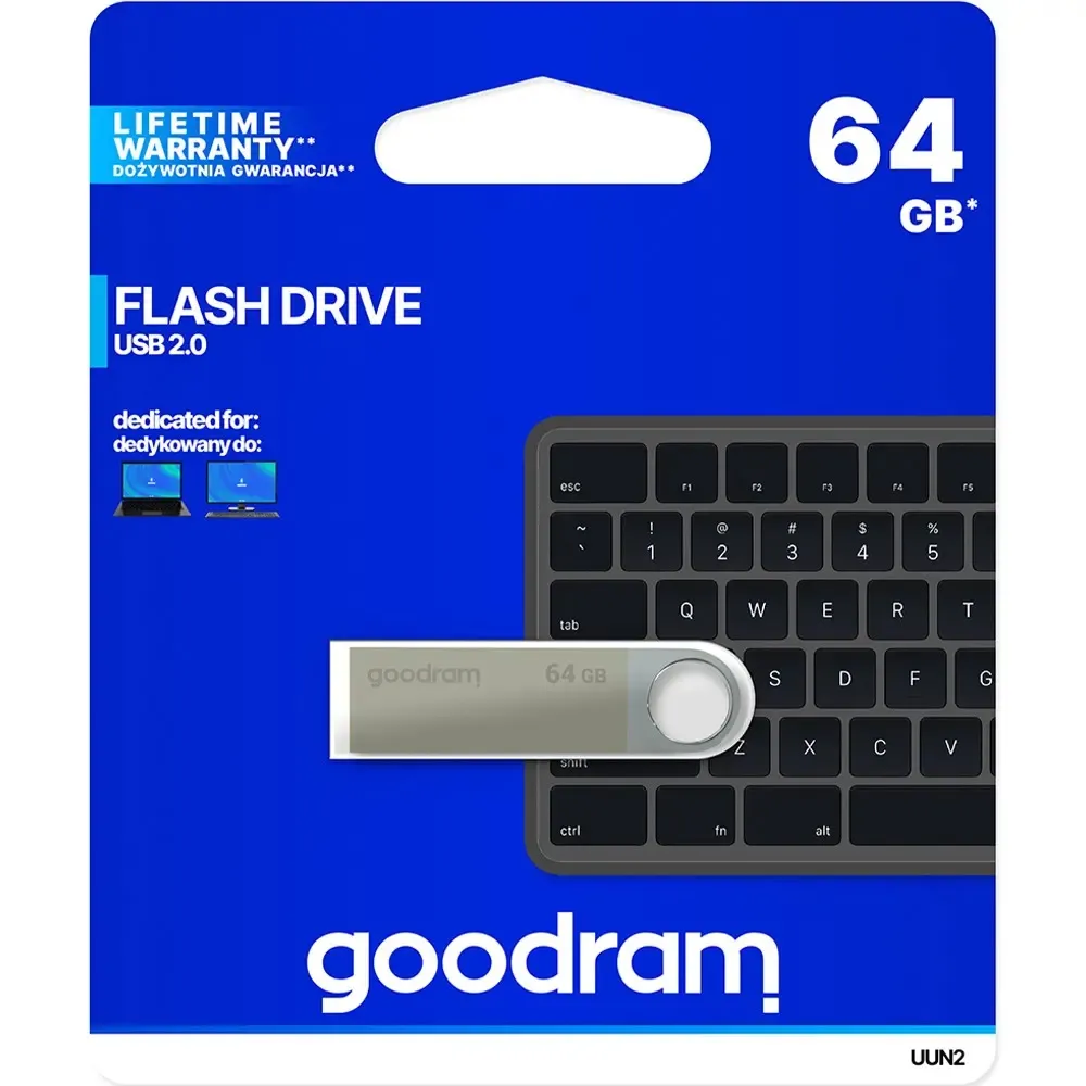 Флеш-накопичувач USB2.0 64GB Goodram UUN2 (Unity) Silver (UUN2-0640S0R11) - мініатюра 4