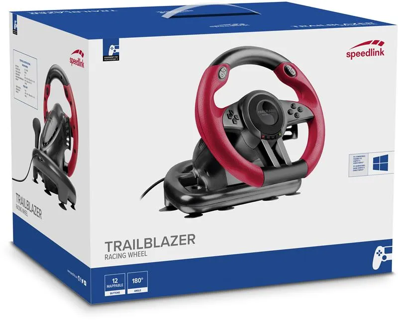 Кермо Speed Link Trailblazer Racing Wheel (SL-450500-BK) Black/Red USB - мініатюра 3