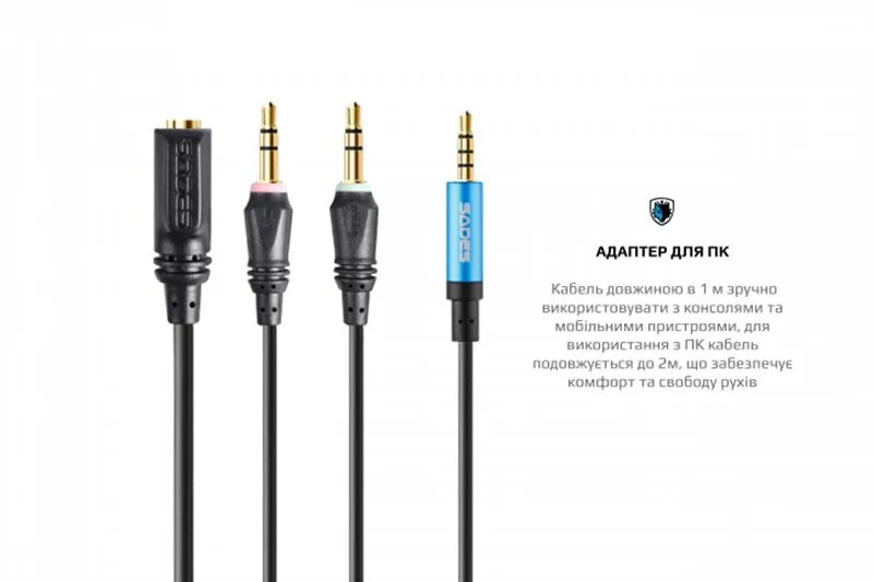 Гарнітура Sades SA-722 Dpower Black/Blue (sa722blj) - мініатюра 16