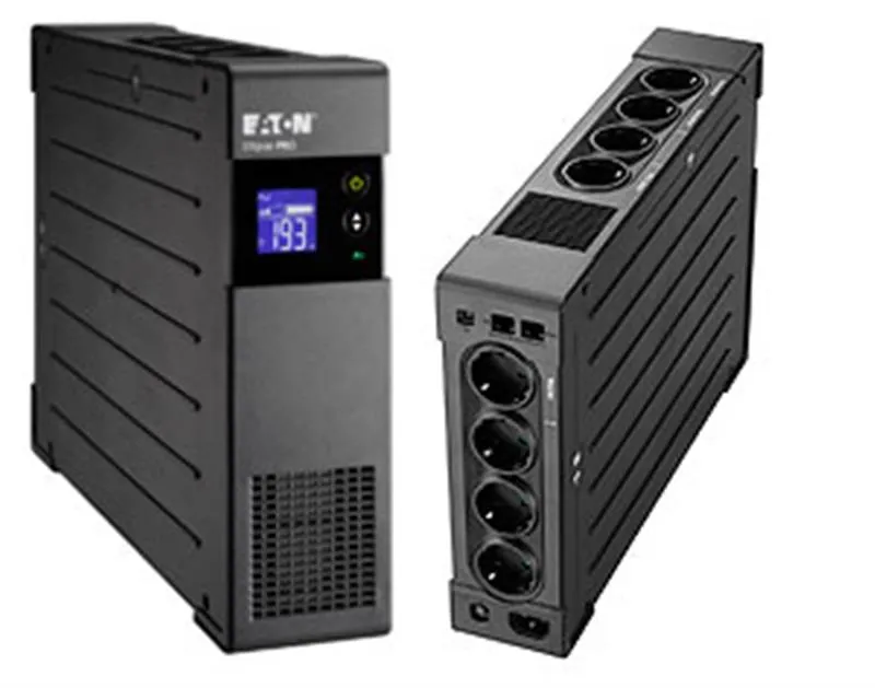Джерело безперебійного живлення Eaton Ellipse PRO 1600 DIN, Lin.int., 8 x Schuko, USB, LCD, метал (ELP1600DIN) - зображення 1