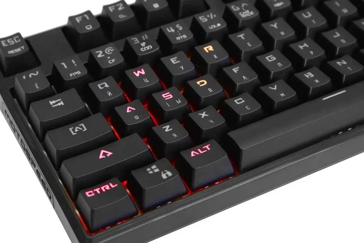 Клавіатура Motospeed CK107 Outemu Blue RGB Ukr Black (mtk96mb) - мініатюра 8