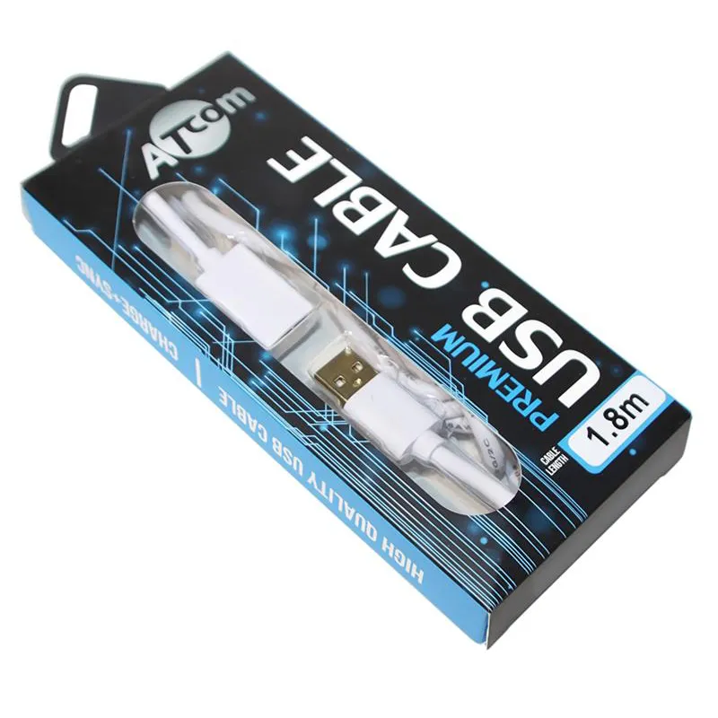 Кабель Atcom USB - USB V 2.0 (M/F), подовжувач, 1.8 м, White + Gold Plated (13425) блістер - зображення 1