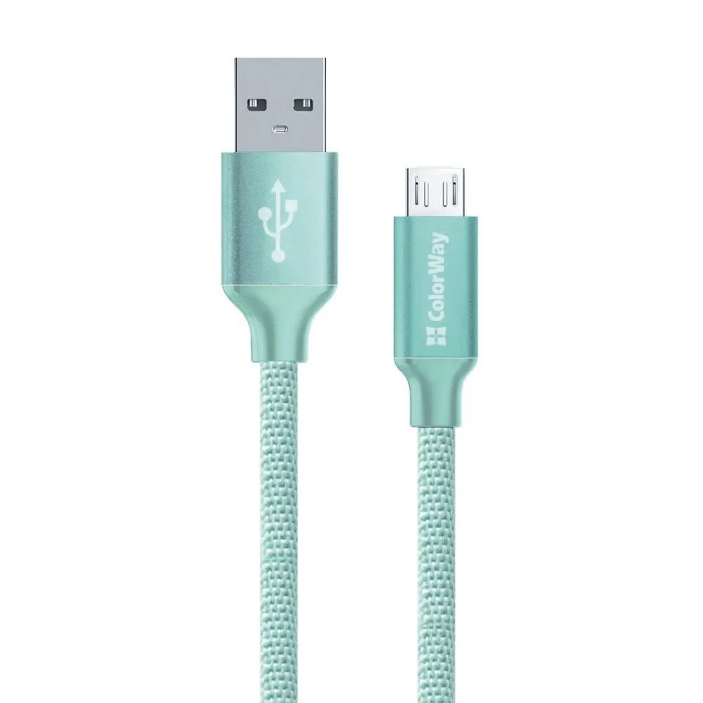 Кабель ColorWay USB - micro USB (M/M), 1 м, Mint (CW-CBUM002-MT) - зображення 1
