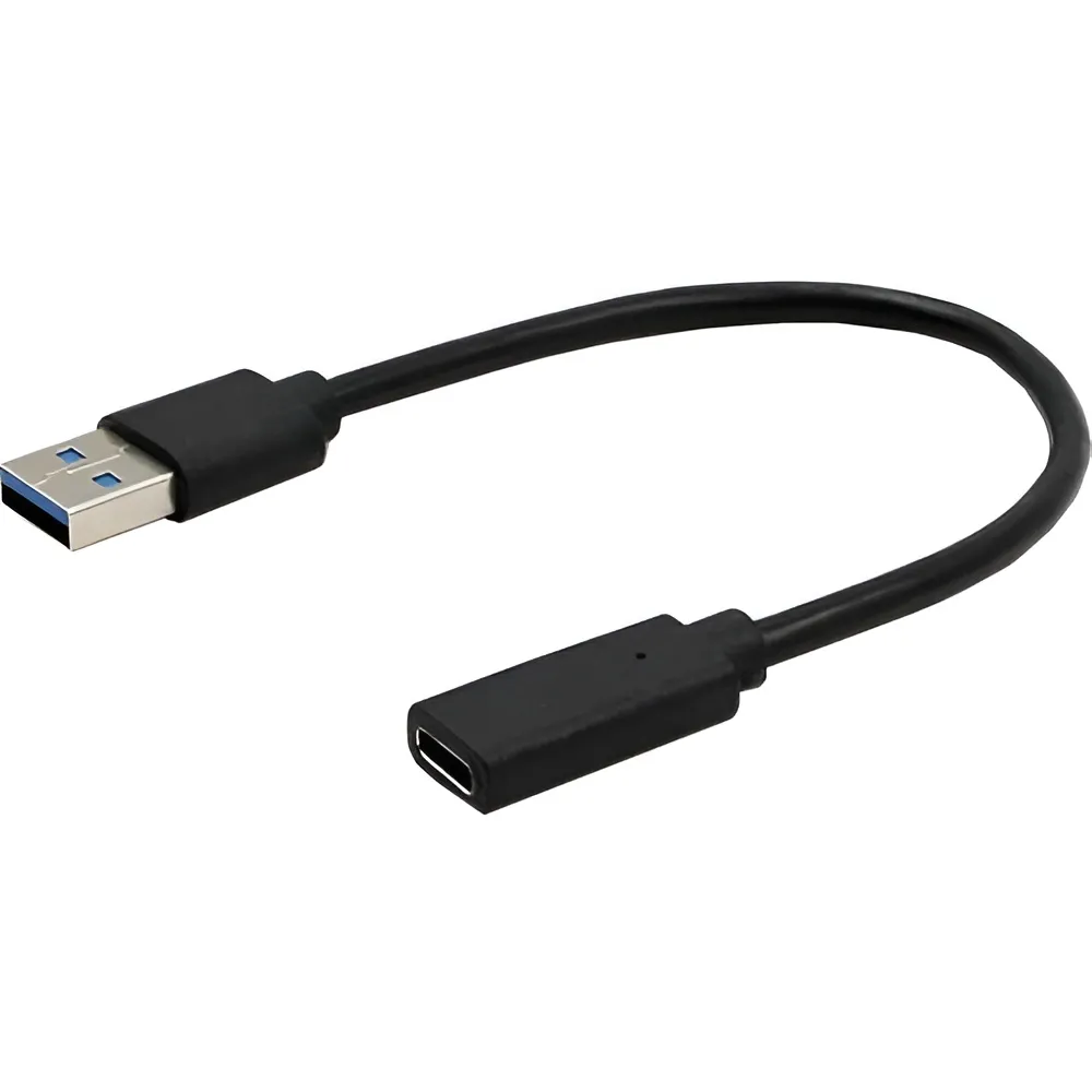 Адаптер Cablexpert USB - USB Type-C V 3.0 (M/F), 0.1 м, чорний (A-USB3-AMCF-01) - зображення 1