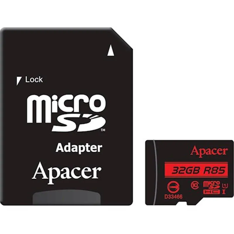Карта пам`ятi MicroSDHC 32GB UHS-I Class 10 Apacer + SD adapter (AP32GMCSH10U5-R) - зображення 1