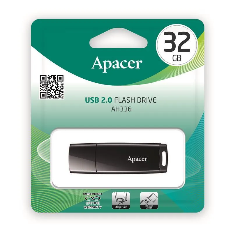 Флеш-накопичувач USB 32GB Apacer AH336 Black (AP32GAH336B-1) - мініатюра 4