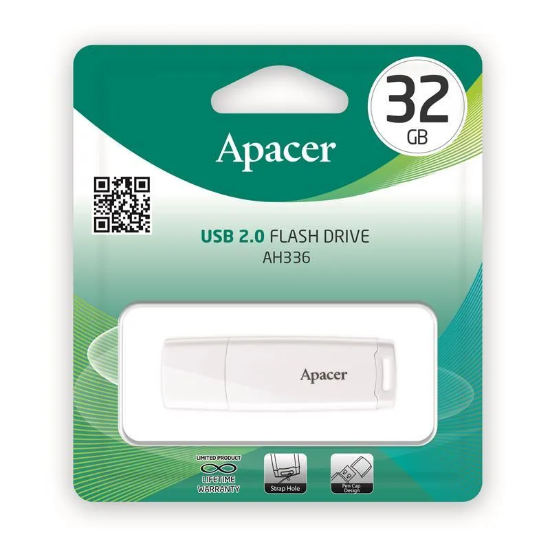 Флеш-накопичувач USB 32GB Apacer AH336 White (AP32GAH336W-1) - мініатюра 4