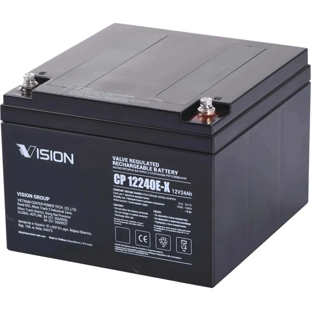 Акумуляторна батарея Vision 12V 24AH (CP12240E-X) AGM - мініатюра 2