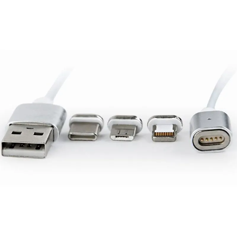 Кабель Cablexpert USB - Lightning + micro USB + USB Type-C (M/M), 1 м, сріблястий (CC-USB2-AMLM31-1M) - мініатюра 5