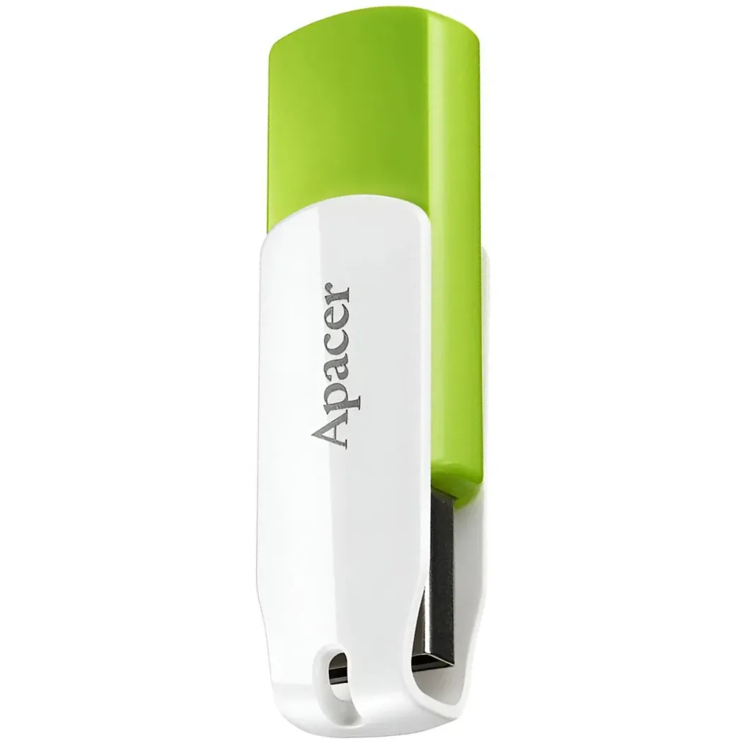 Флеш-накопичувач USB 64GB Apacer AH335 White/Green (AP64GAH335G-1) - зображення 1