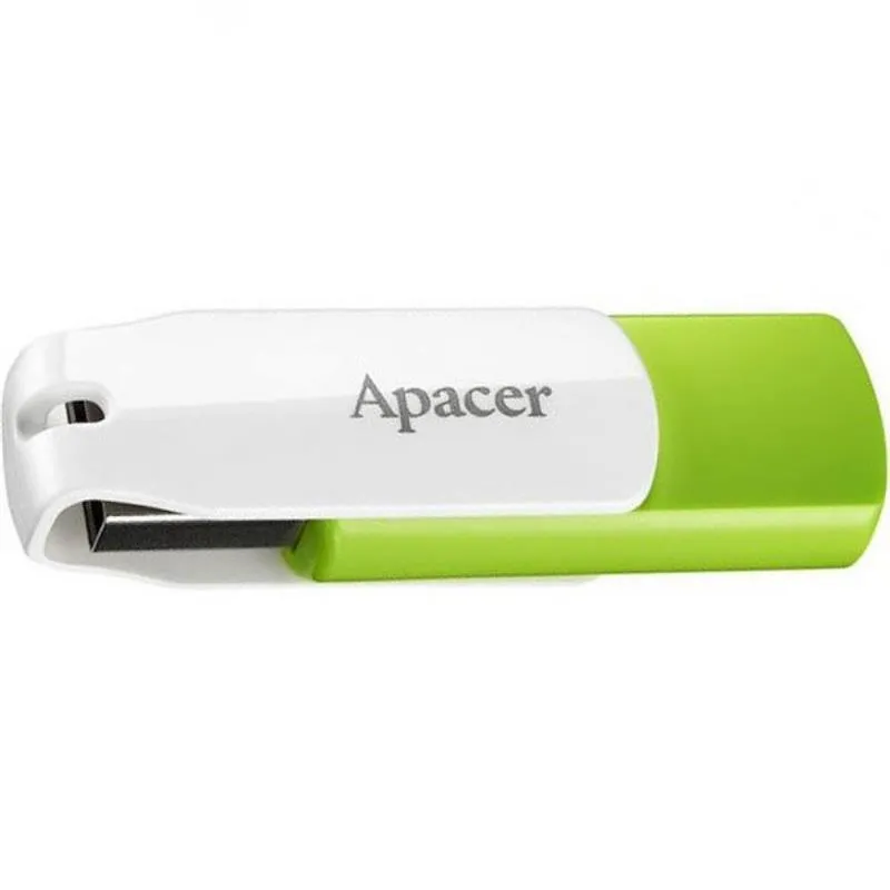 Флеш-накопичувач USB 64GB Apacer AH335 White/Green (AP64GAH335G-1) - мініатюра 3