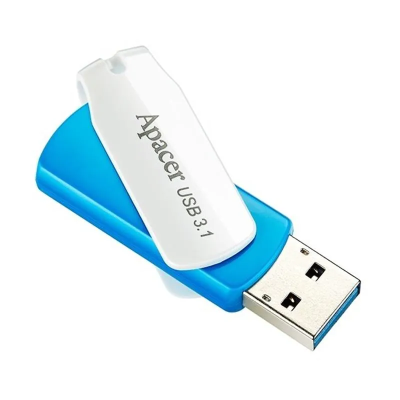 Флеш-накопичувач USB3.1 32GB Apacer AH357 Blue/White (AP32GAH357U-1) - мініатюра 2