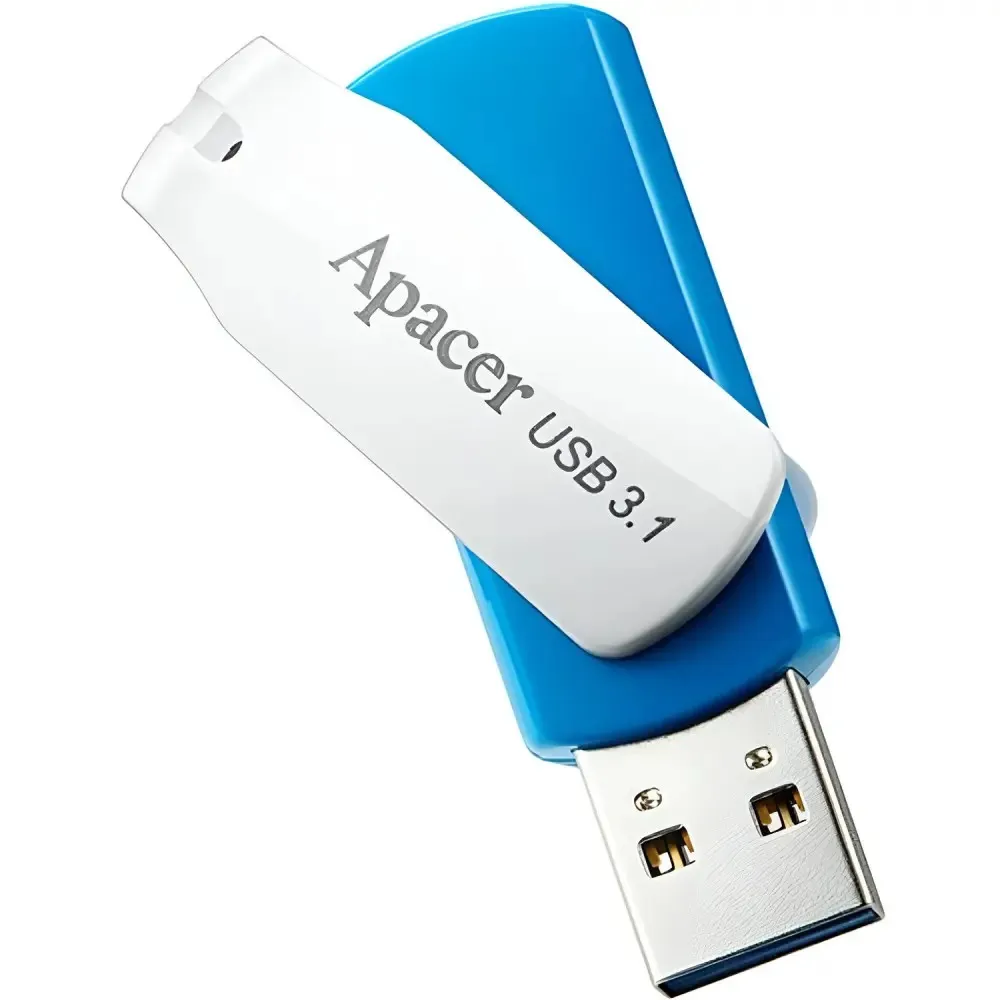 Флеш-накопичувач USB3.1  64GB Apacer AH357 Blue/White (AP64GAH357U-1) - мініатюра 2