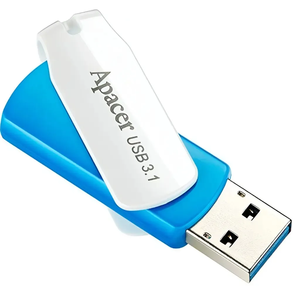 Флеш-накопичувач USB3.1  64GB Apacer AH357 Blue/White (AP64GAH357U-1) - мініатюра 3