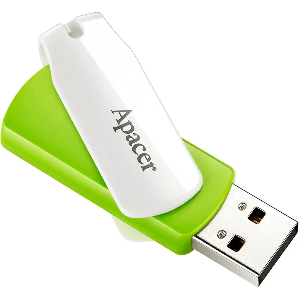 Флеш-накопичувач USB 32GB Apacer AH335 White/Green (AP32GAH335G-1) - мініатюра 2