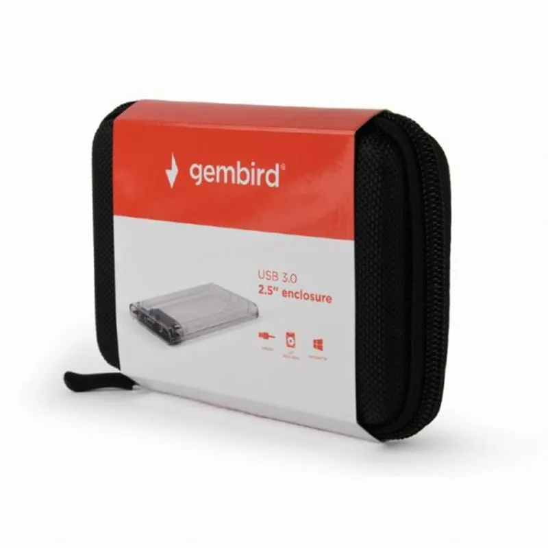 Зовнішня кишеня Gembird для підключення SATA HDD 2.5", USB 3.0, пластик, Transparent (EE2-U3S9-6) - мініатюра 5