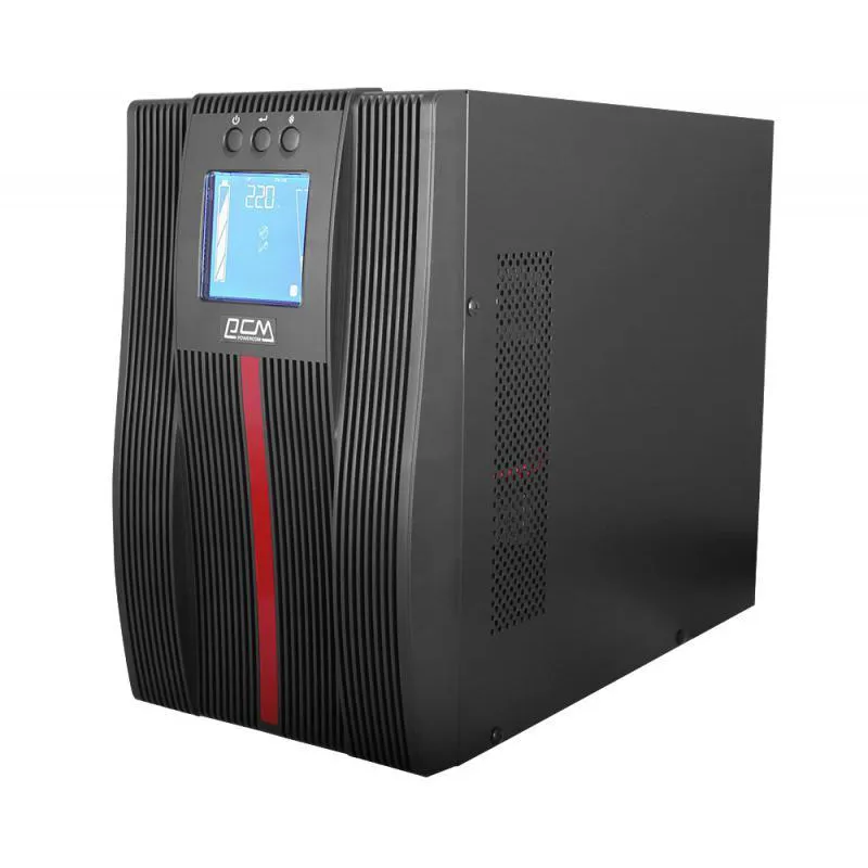 Джерело безперебійного живлення Powercom MAC-2K Schuko, Online, 3 х euro, LCD, RS-232, USB, металл (00230042) - мініатюра 2