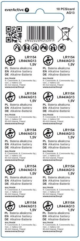 Батарейка everActive LR44 BL 10шт - зображення 1