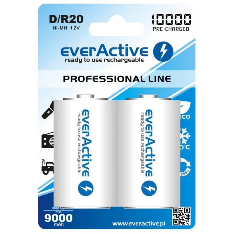 Акумулятор everActive D/HR20 10000mAh BL 2шт - мініатюра 3