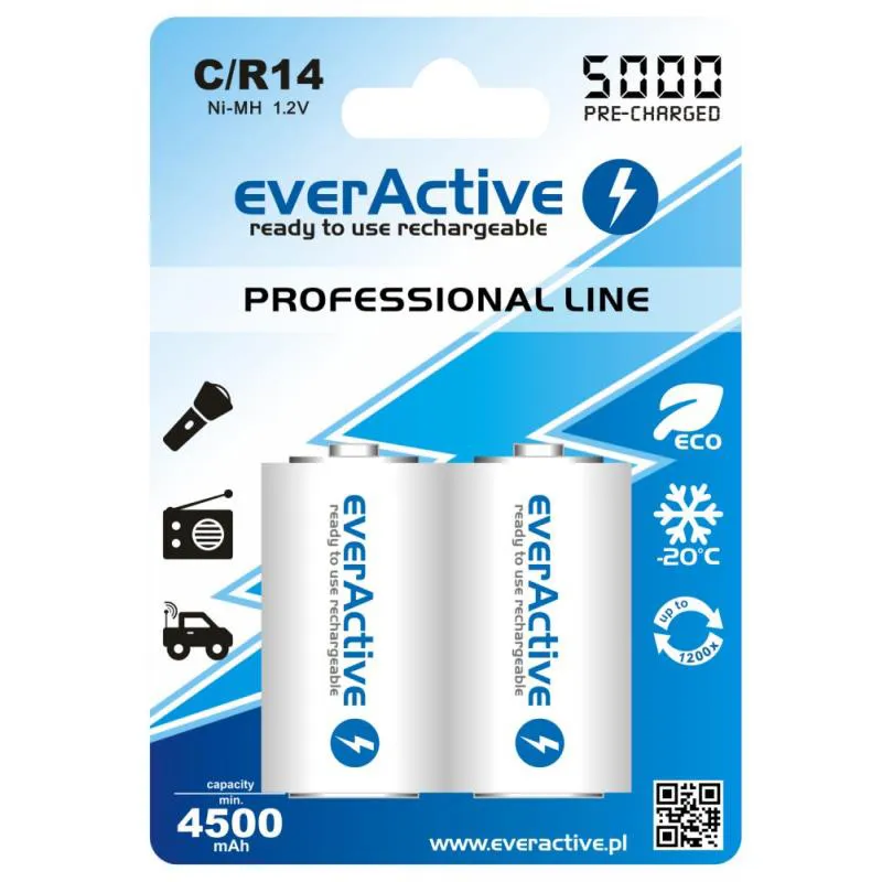 Акумулятор everActive С/HR14 5000mAh BL 2шт - мініатюра 3
