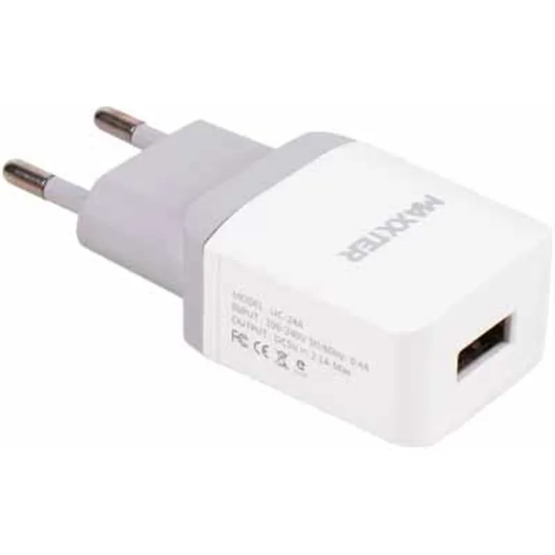 Мережевий зарядний пристрій Maxxter (1USBx2.1A) White (UC-24A) - мініатюра 2