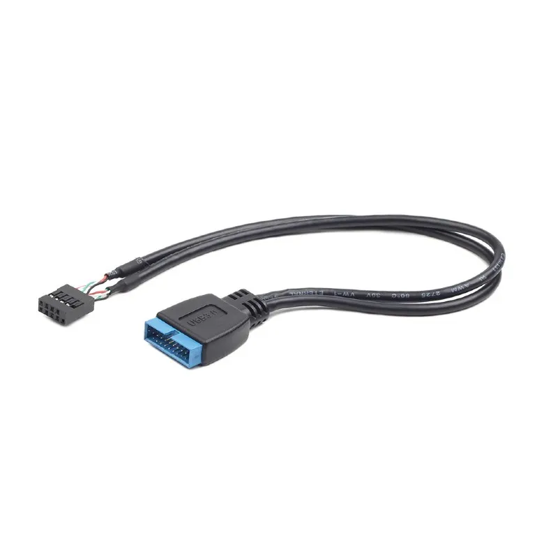 Кабель Cablexpert USB 2.0 9-pin - USB 3.0 19-pin (F/M), 0.15 м, внутрішній, чорний (CC-U3U2-01) - зображення 1