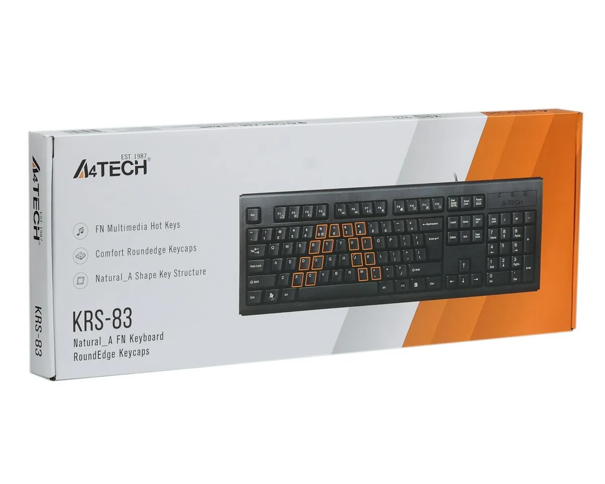 Клавiатура A4tech KRS-83 Black - мініатюра 2