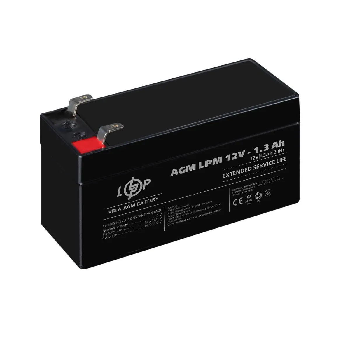 Акумуляторна батарея LogicPower LPM 12V 1.3AH (LPM 12 - 1.3 AH) AGM - мініатюра 4