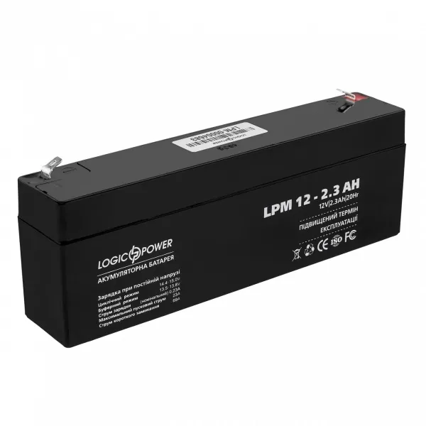 Акумуляторна батарея LogicPower LPM 12V 2.3AH (LPM 12 - 2.3 AH) AGM - мініатюра 2