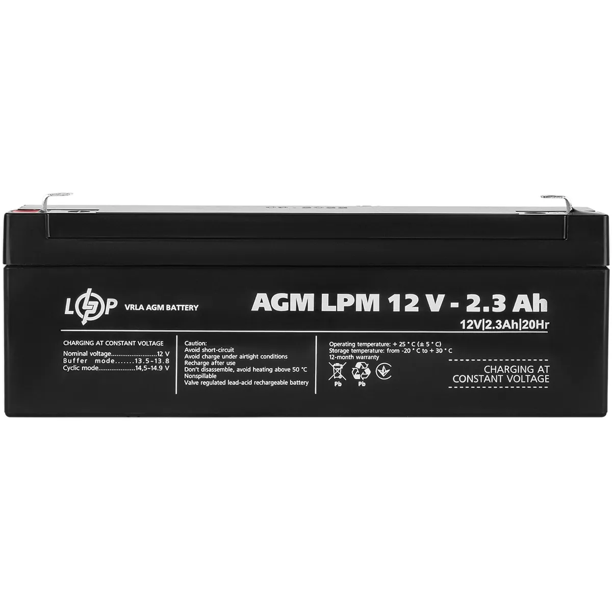 Акумуляторна батарея LogicPower LPM 12V 2.3AH (LPM 12 - 2.3 AH) AGM - мініатюра 7
