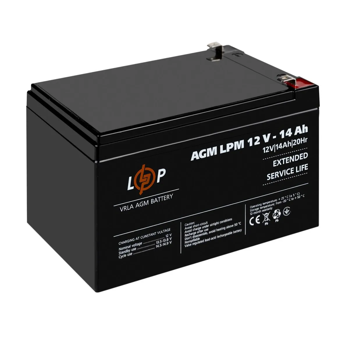 Акумуляторна батарея LogicPower LPM 12V 14AH (LPM 12 - 14 AH) AGM - мініатюра 4