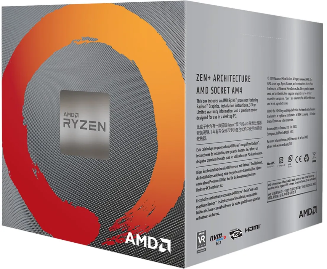 Процесор AMD Ryzen 5 3400G (3.7GHz 4MB 65W AM4) Box (YD3400C5FHBOX) - мініатюра 3