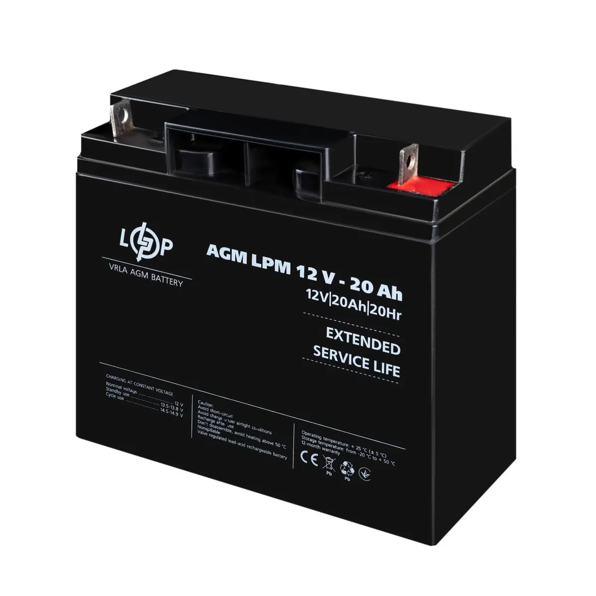 Акумуляторна батарея LogicPower LPM 12V 20AH (LPM 12 - 20 AH) AGM - мініатюра 4