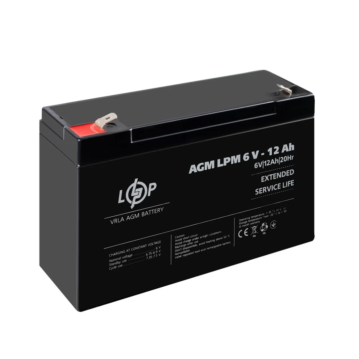Акумуляторна батарея LogicPower LPM 6V 12AH (LPM 6 - 12 AH) AGM - мініатюра 4