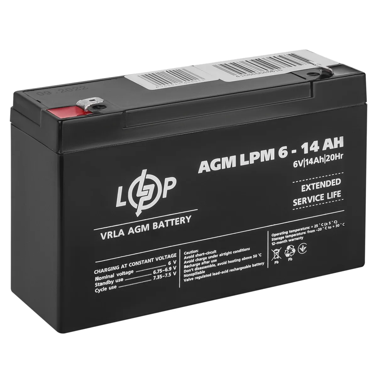 Акумуляторна батарея LogicPower LPM 6V 14AH (LPM 6 - 14 AH) AGM - мініатюра 4