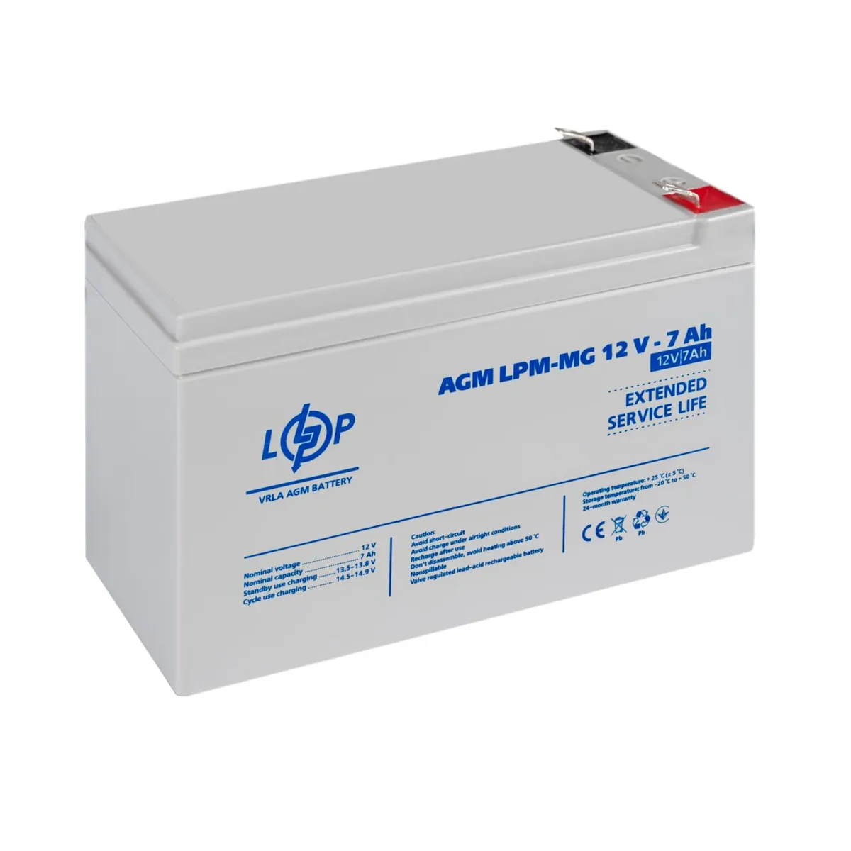 Акумуляторна батарея LogicPower 12V 7AH (LPM-MG 12 - 7 AH) AGM мультигель - мініатюра 4