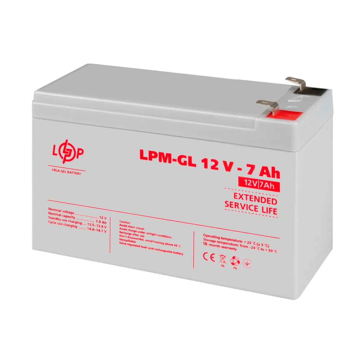 Акумуляторна батарея LogicPower 12V 7AH (LPM-GL 12 - 7 AH) GEL - мініатюра 3