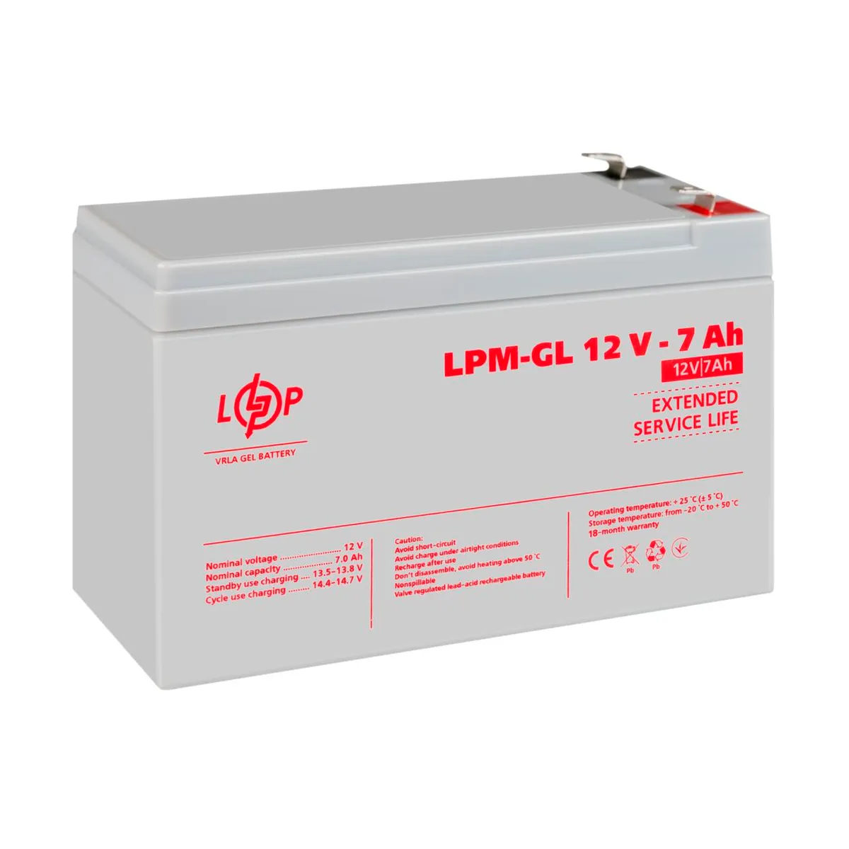 Акумуляторна батарея LogicPower 12V 7AH (LPM-GL 12 - 7 AH) GEL - мініатюра 4