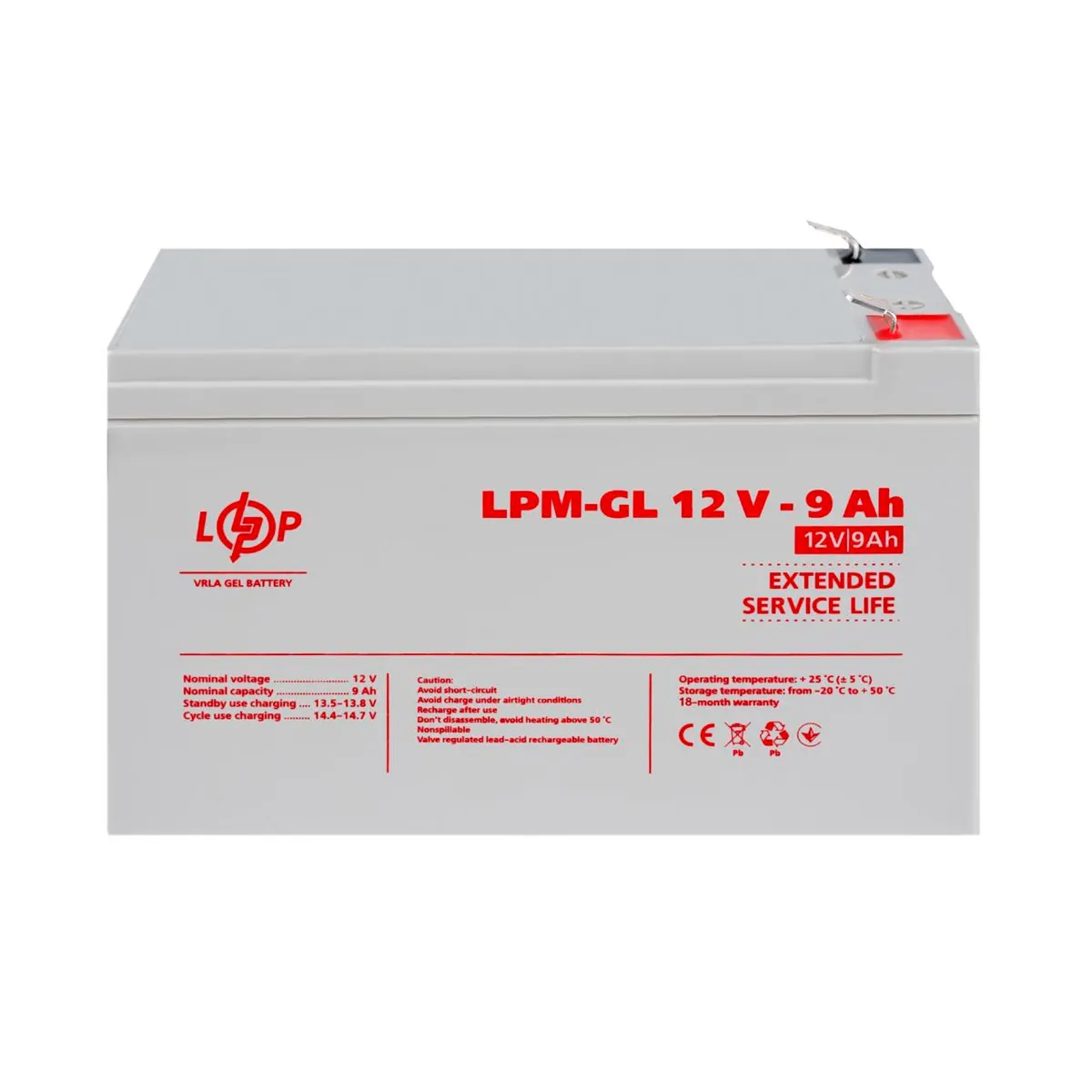Акумуляторна батарея LogicPower 12V 9AH (LPM-GL 12 - 9 AH) GEL - мініатюра 7