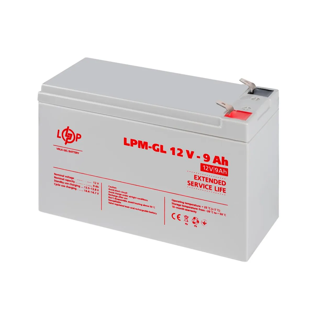 Акумуляторна батарея LogicPower 12V 9AH (LPM-GL 12 - 9 AH) GEL - мініатюра 9