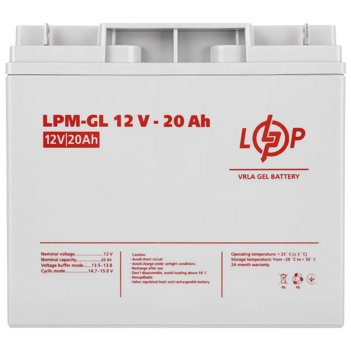 Акумуляторна батарея LogicPower 12V 20AH (LPM-GL 12 - 20 AH) GEL - мініатюра 2