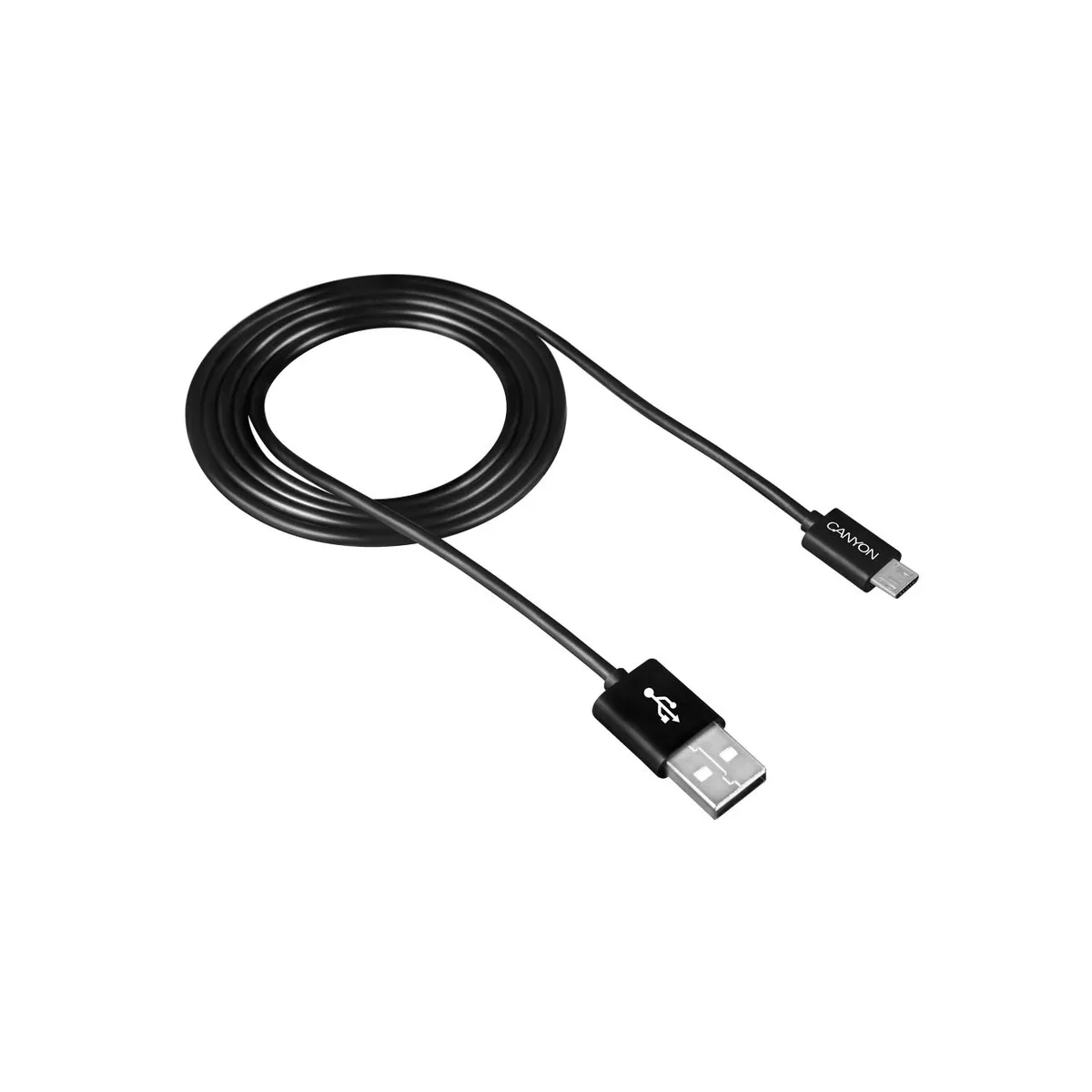 Кабель Canyon USB - MicroUSB (M/M) 1 м, Black (CNE-USBM1B) - зображення 1