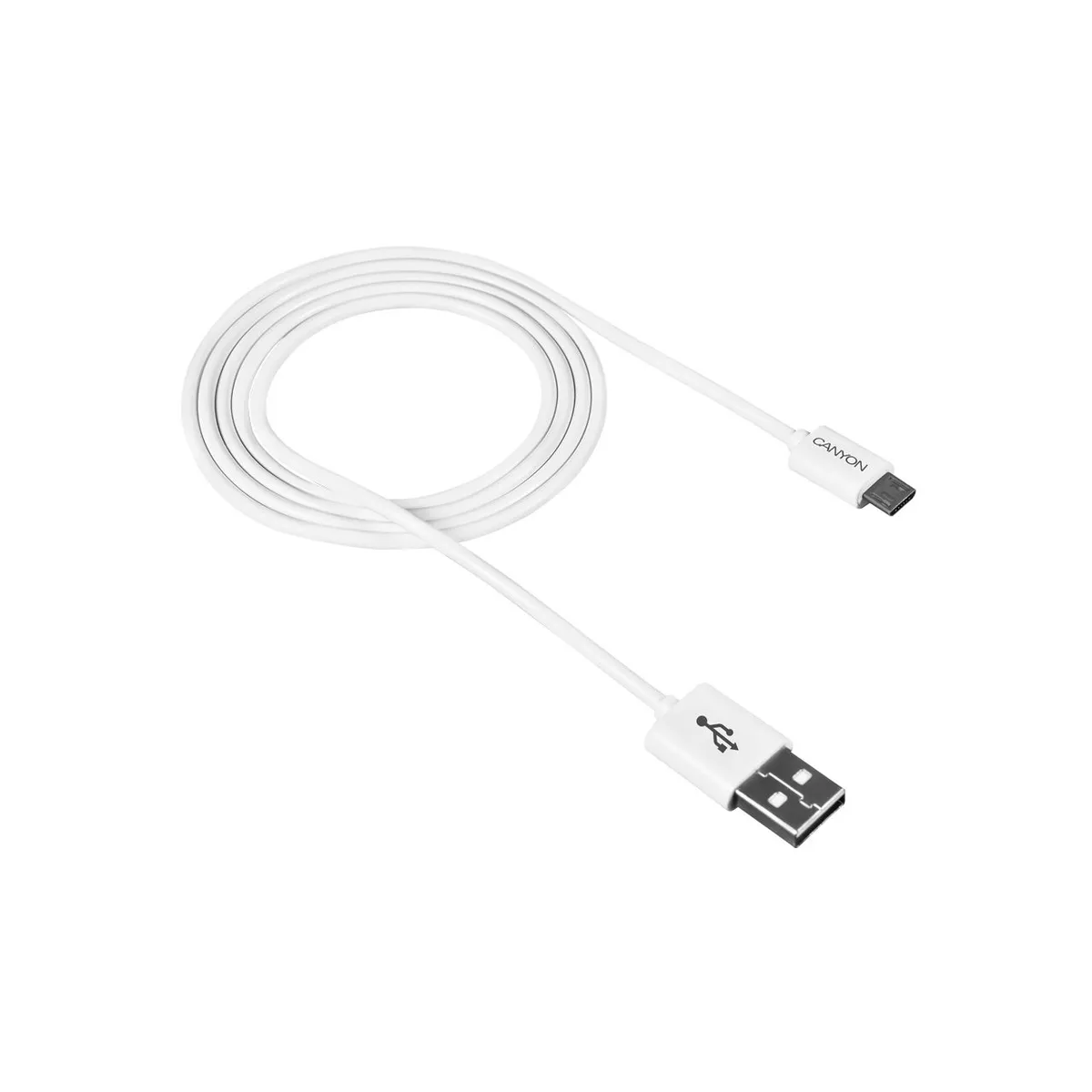 Кабель Canyon USB - MicroUSB (M/M) 1 м, White (CNE-USBM1W) - зображення 1