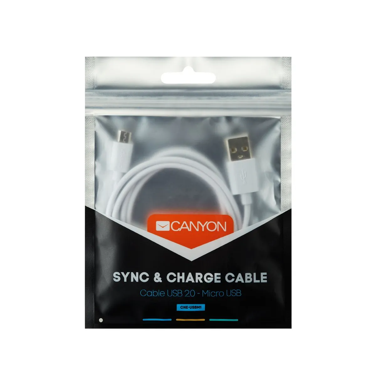 Кабель Canyon USB - MicroUSB (M/M) 1 м, White (CNE-USBM1W) - мініатюра 2