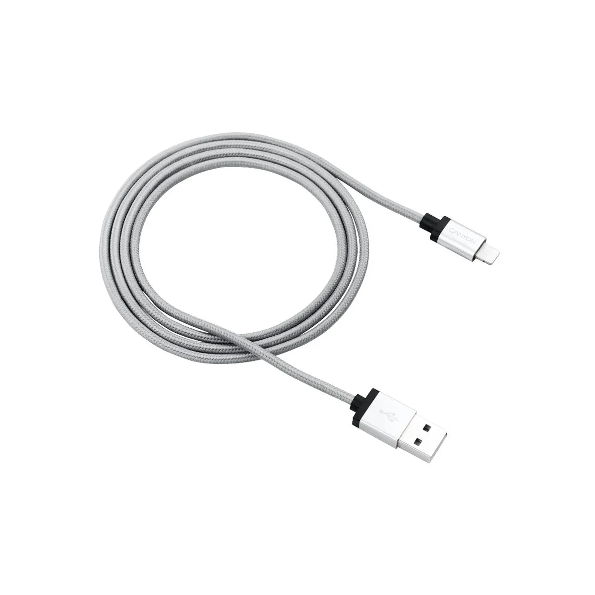 Кабель Canyon USB - Lightning (M/M) 1 м, Dark Grey (CNS-MFIC3DG) - зображення 1