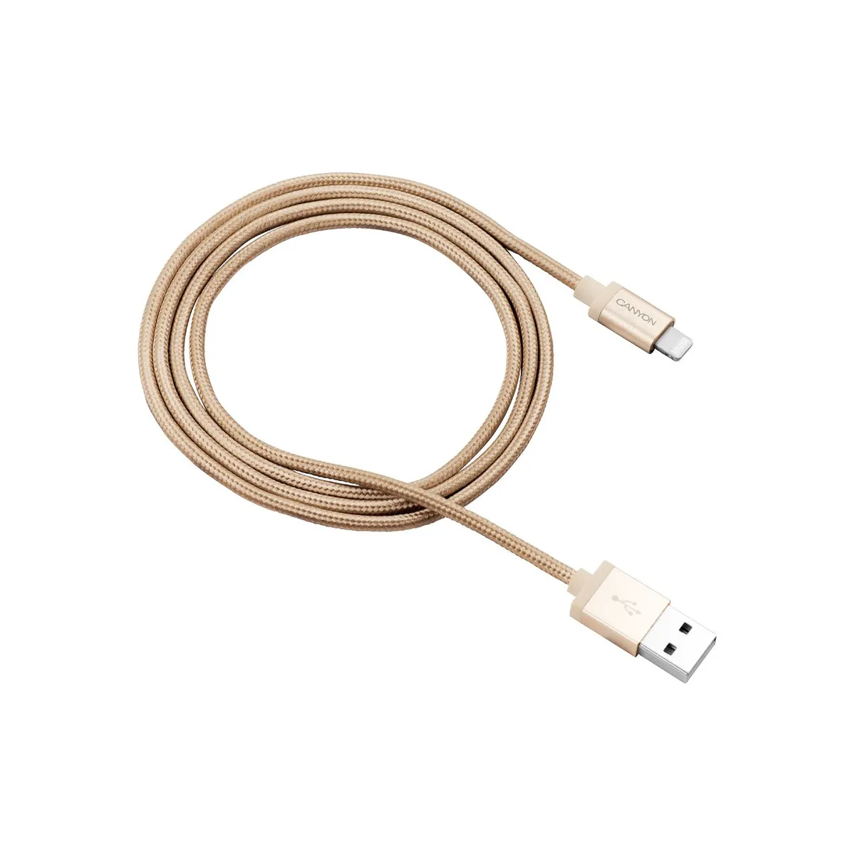 Кабель Canyon USB - Lightning (M/M) 1 м, Gold (CNS-MFIC3GO) - зображення 1